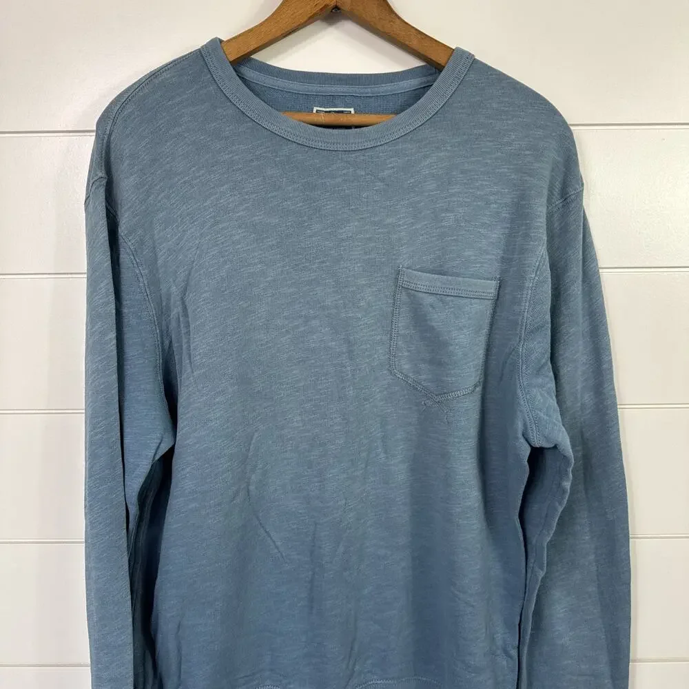 J. Crew Sunfaded French Terry Crewneck Sweatshirt Long Sleeve Blue sz S